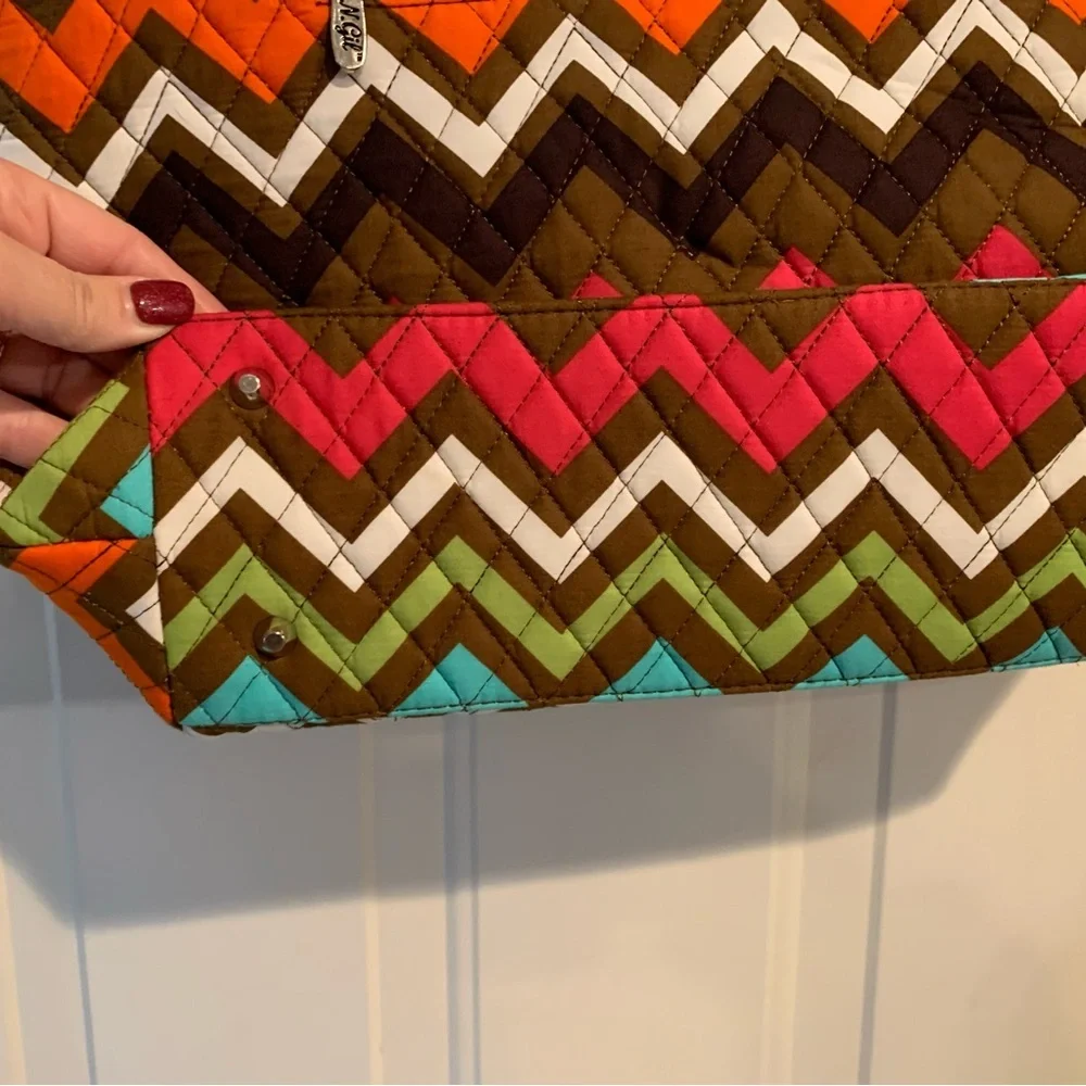 N. Gil Chevron Diaper Bag W/ Monogrammed “Jackson” New